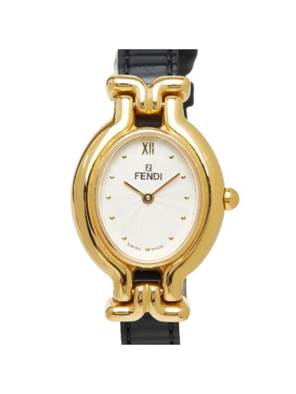 Fendi Chameleon Change Strap Watch White Gold Multicolor Plated Leather
